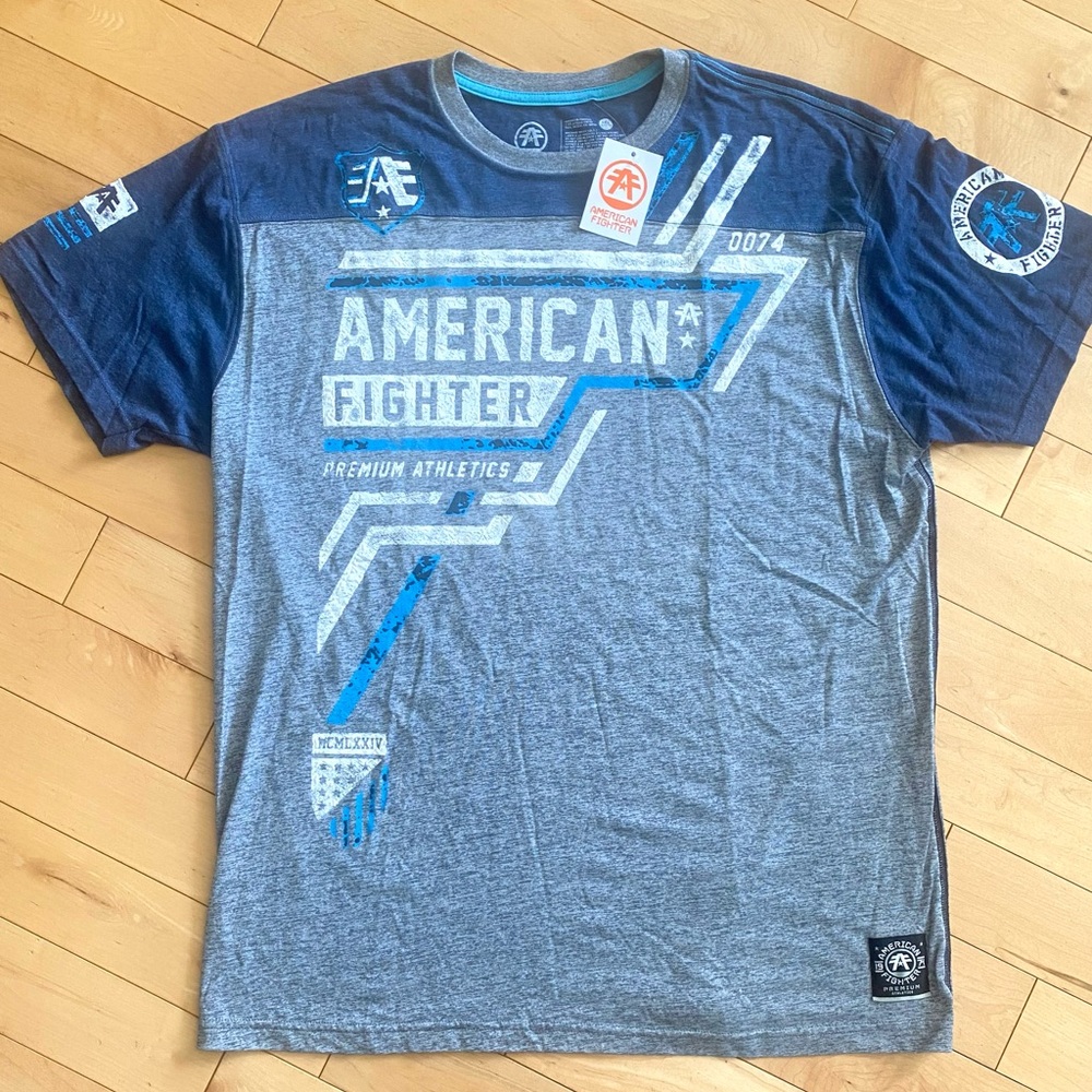 New Men's American Fighter Premium Athletic MMA Grey T Shirt Bentley 4XL NWT